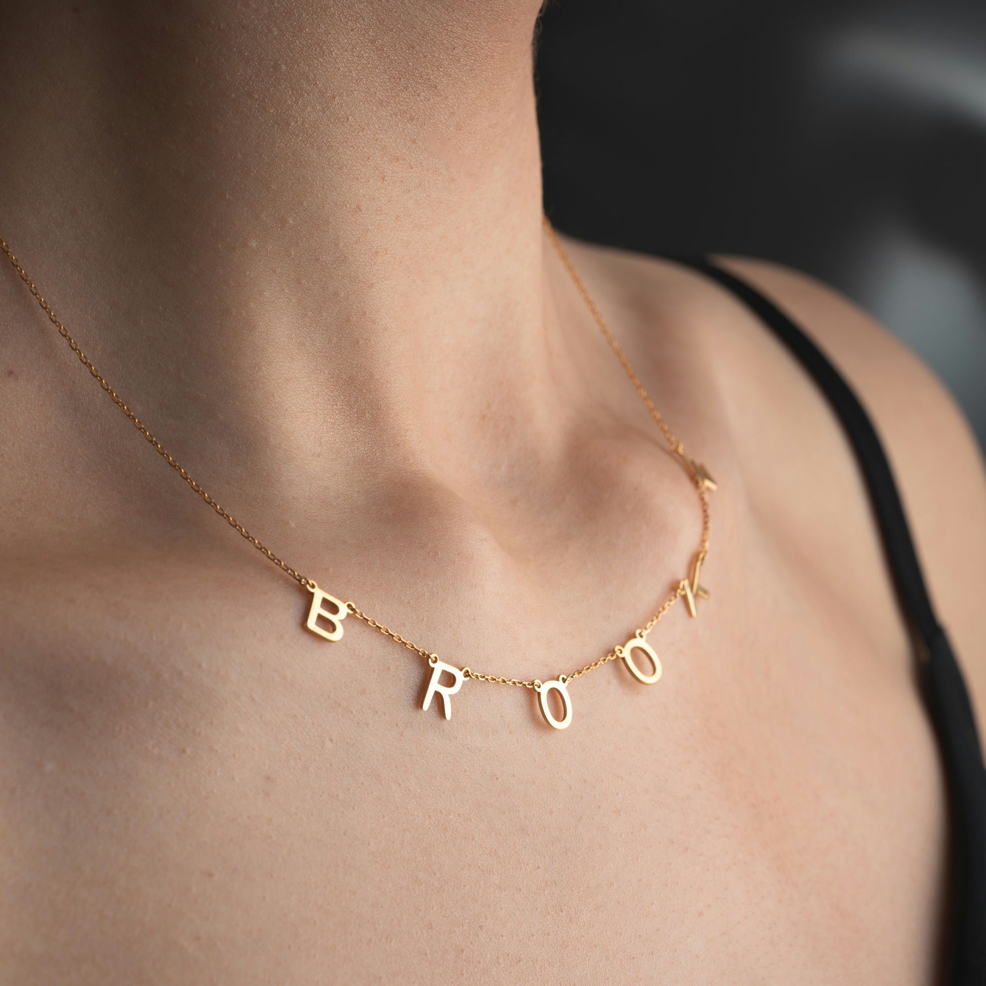 Letter Necklace In Gold