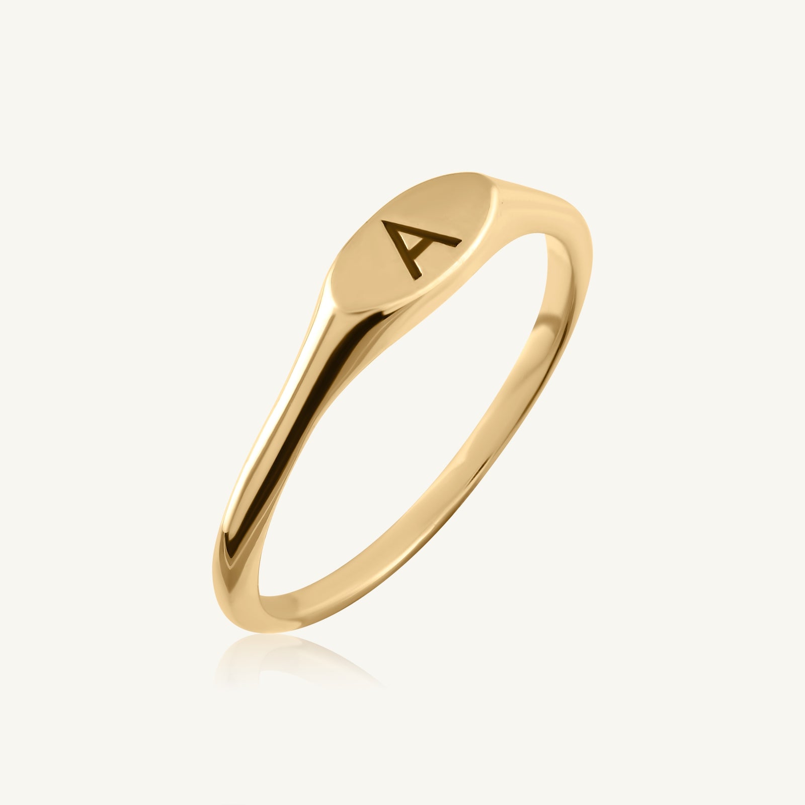 Initial Oval Signet Ring