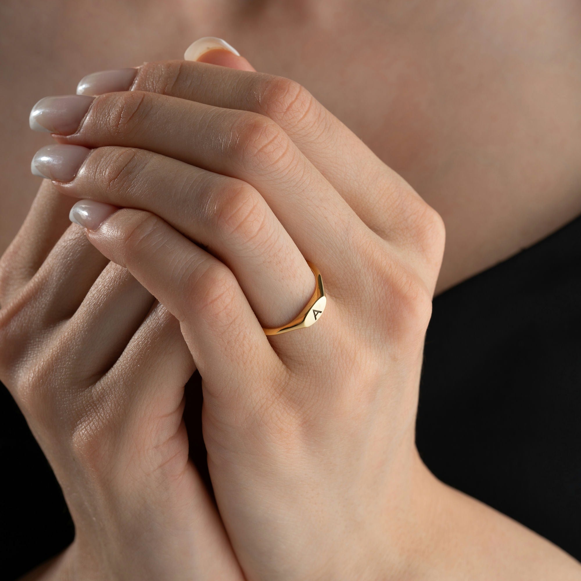 Initial Oval Signet Ring