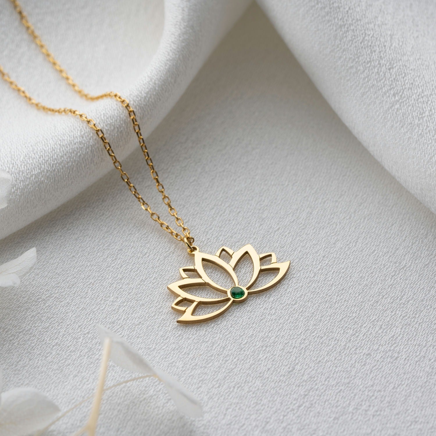 Lotus Necklace | Birthstone Birthday Gift