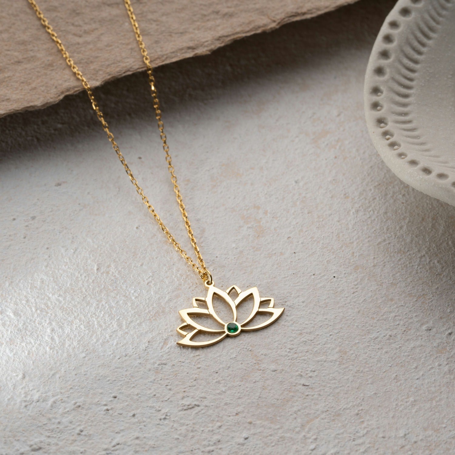 Lotus Necklace | Birthstone Birthday Gift