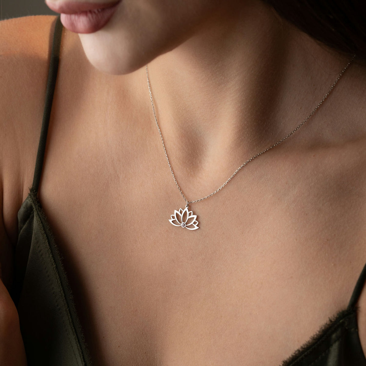 Lotus Necklace | Birthstone Birthday Gift