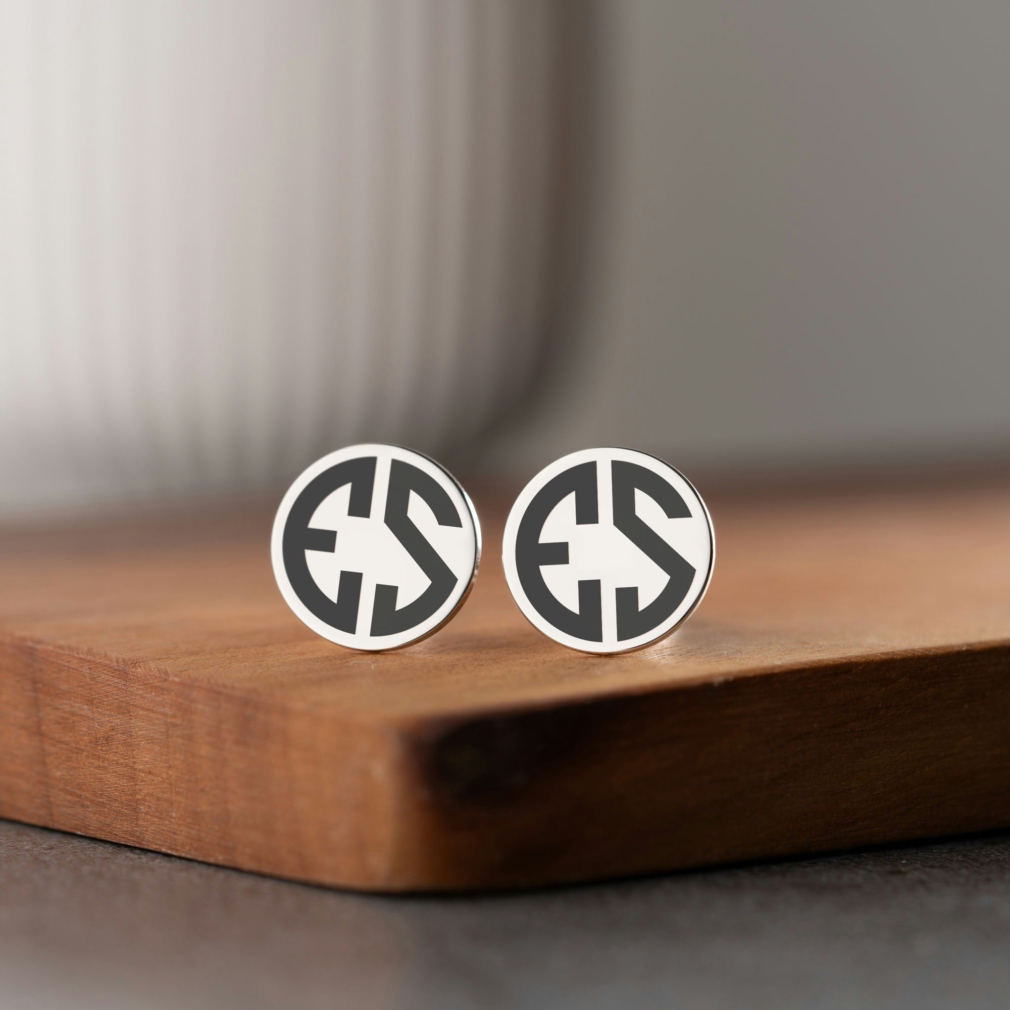 Sterling Silver Monogram Initial Cufflinks