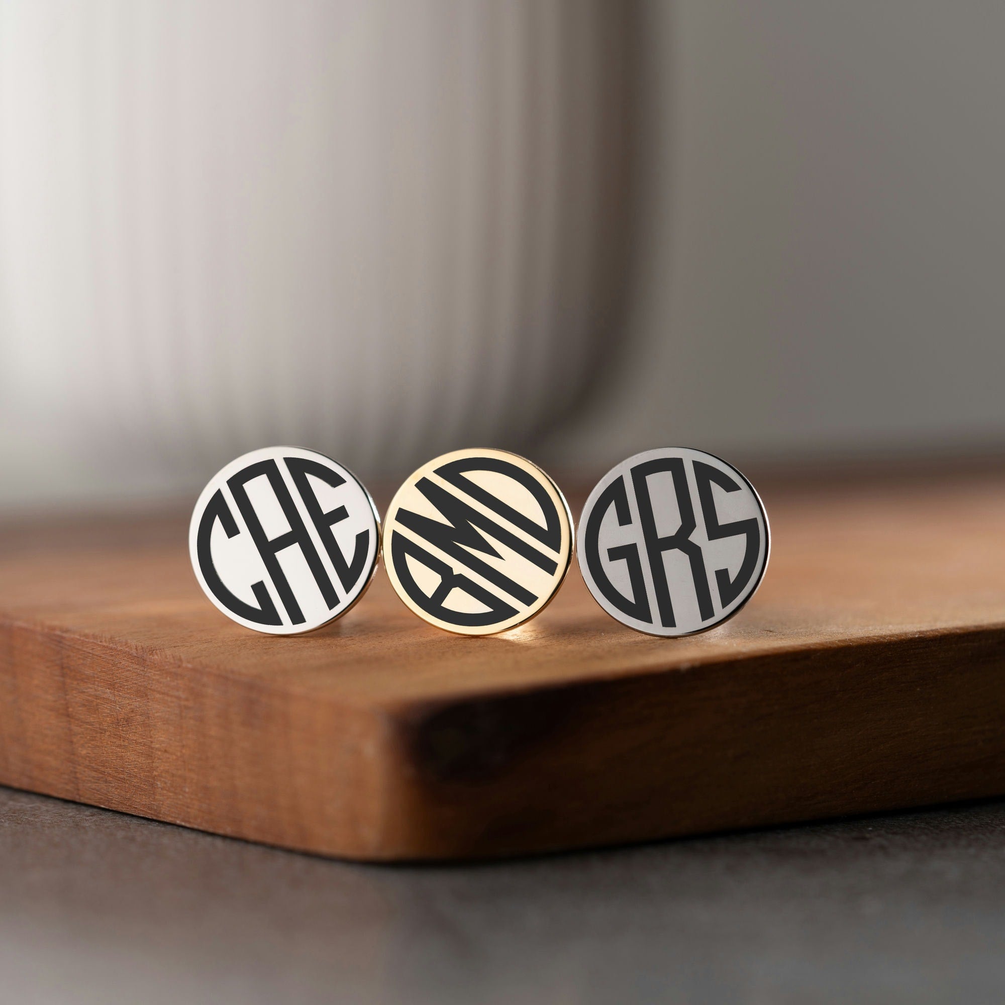 Sterling Silver Monogram Initial Cufflinks