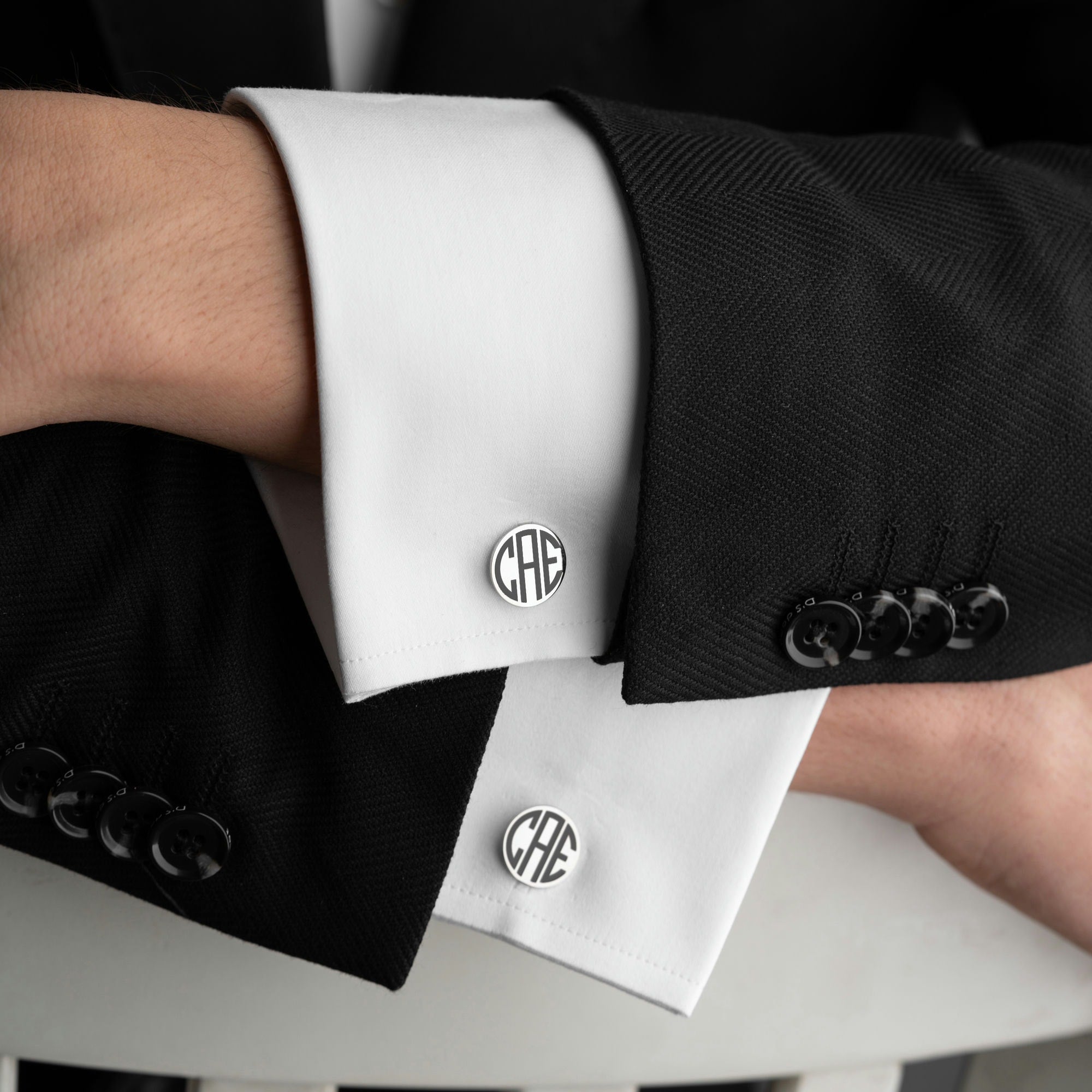 Sterling Silver Monogram Initial Cufflinks