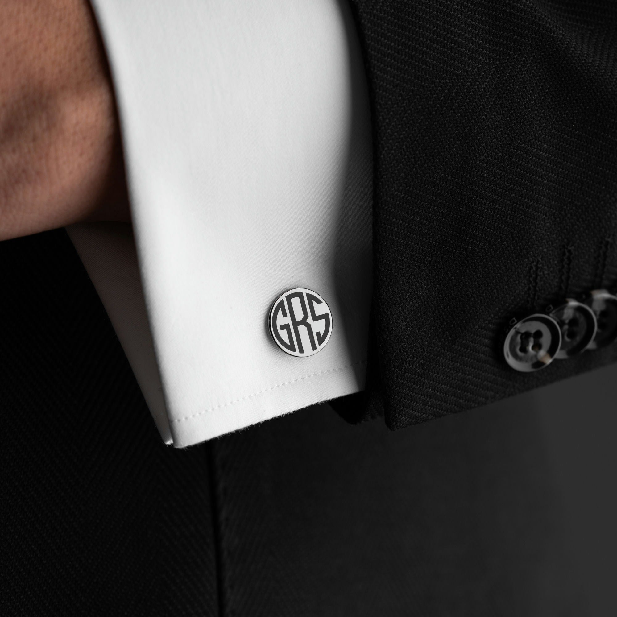 Sterling Silver Monogram Initial Cufflinks