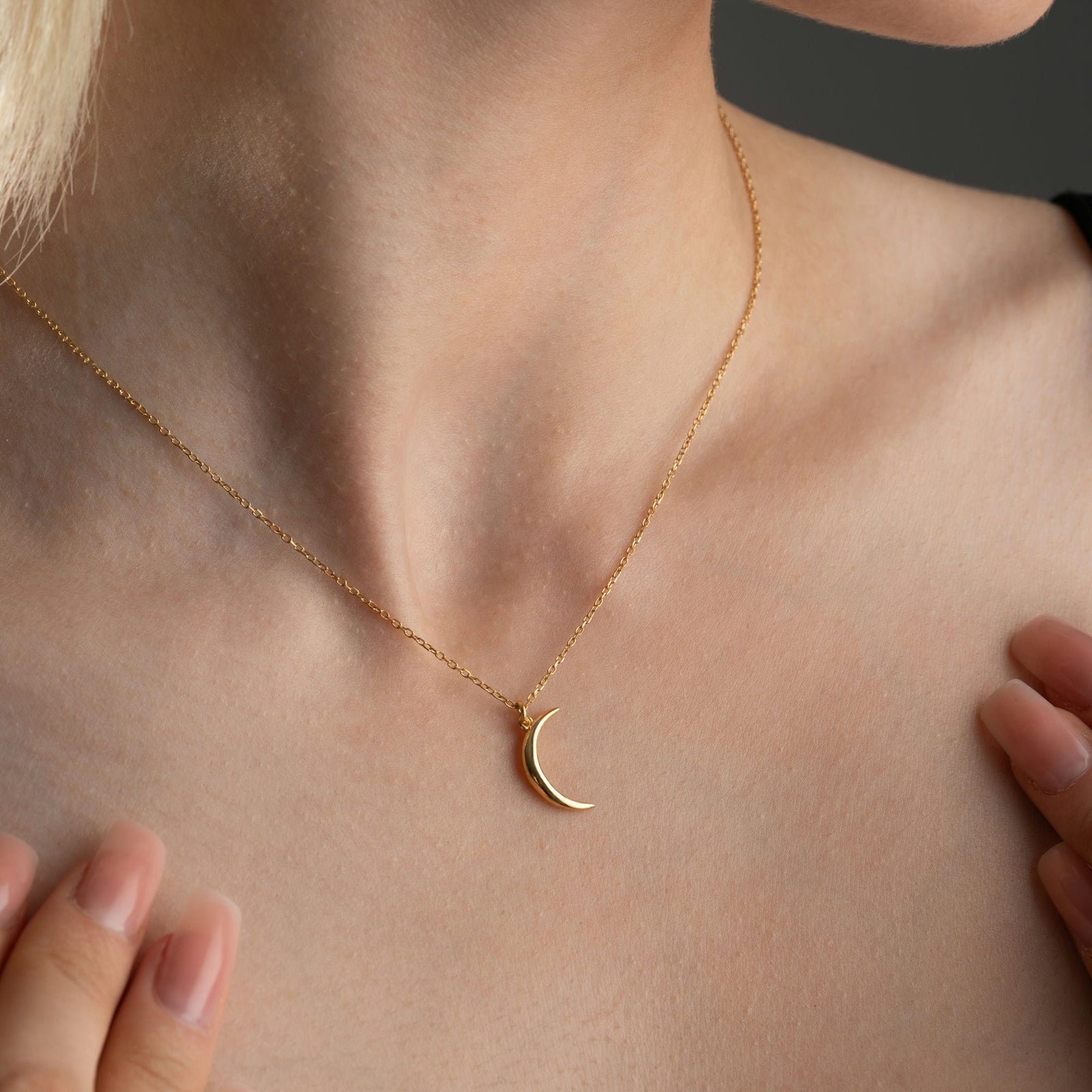 Moon Necklace in Sterling Silver