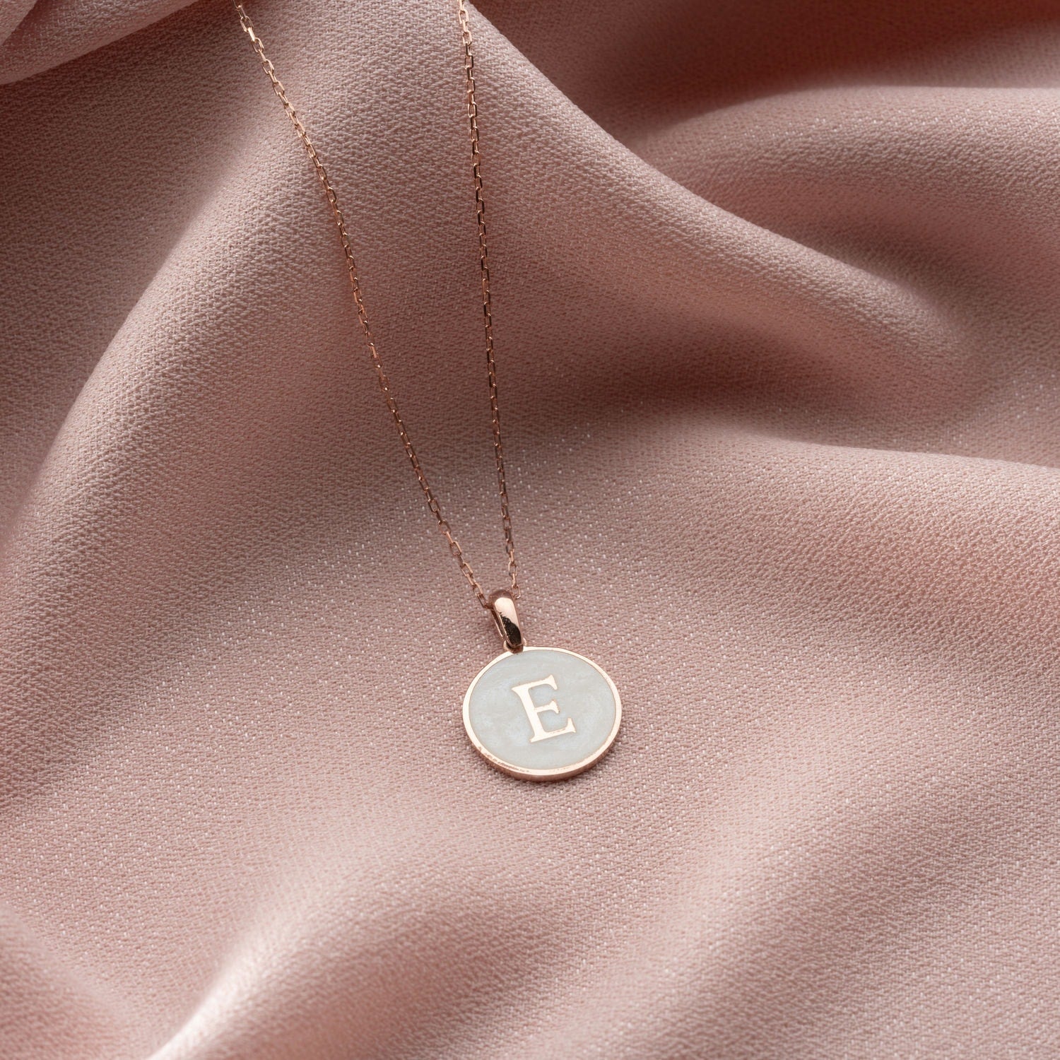 Mother Of Pearl Initial Necklace