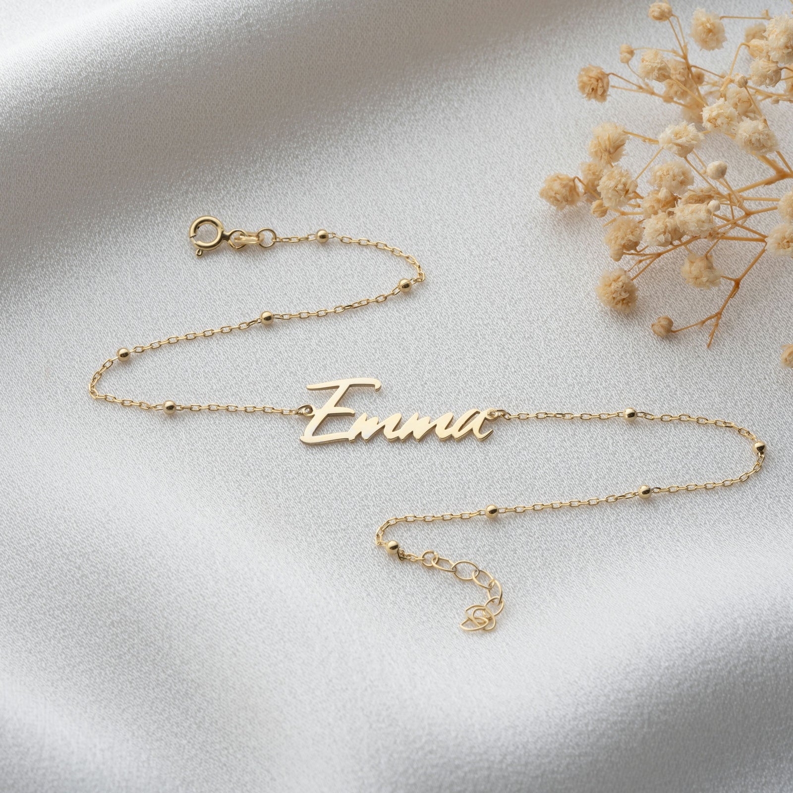 Personalised Sphere Chain Anklet