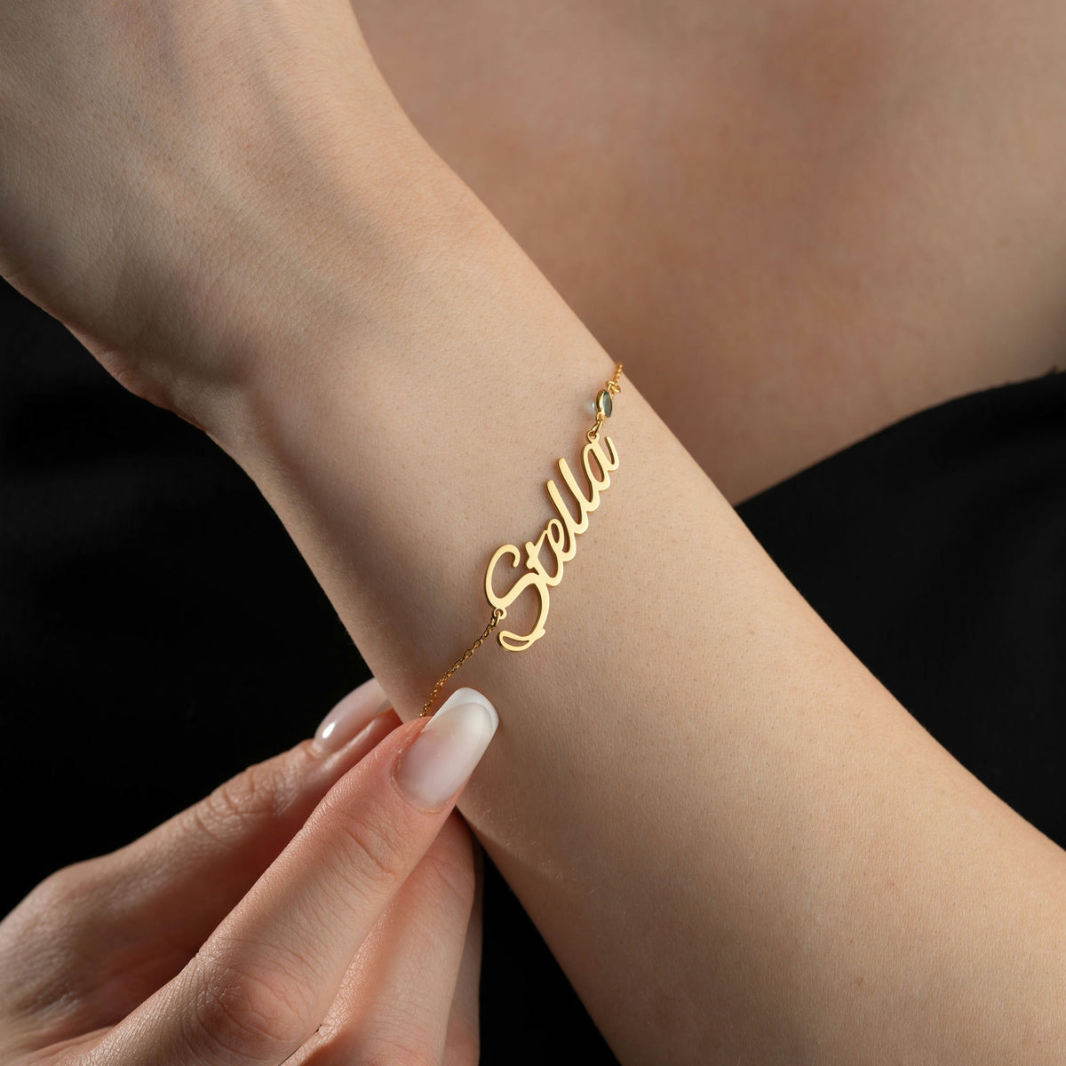 Name Bracelet With Birthstone