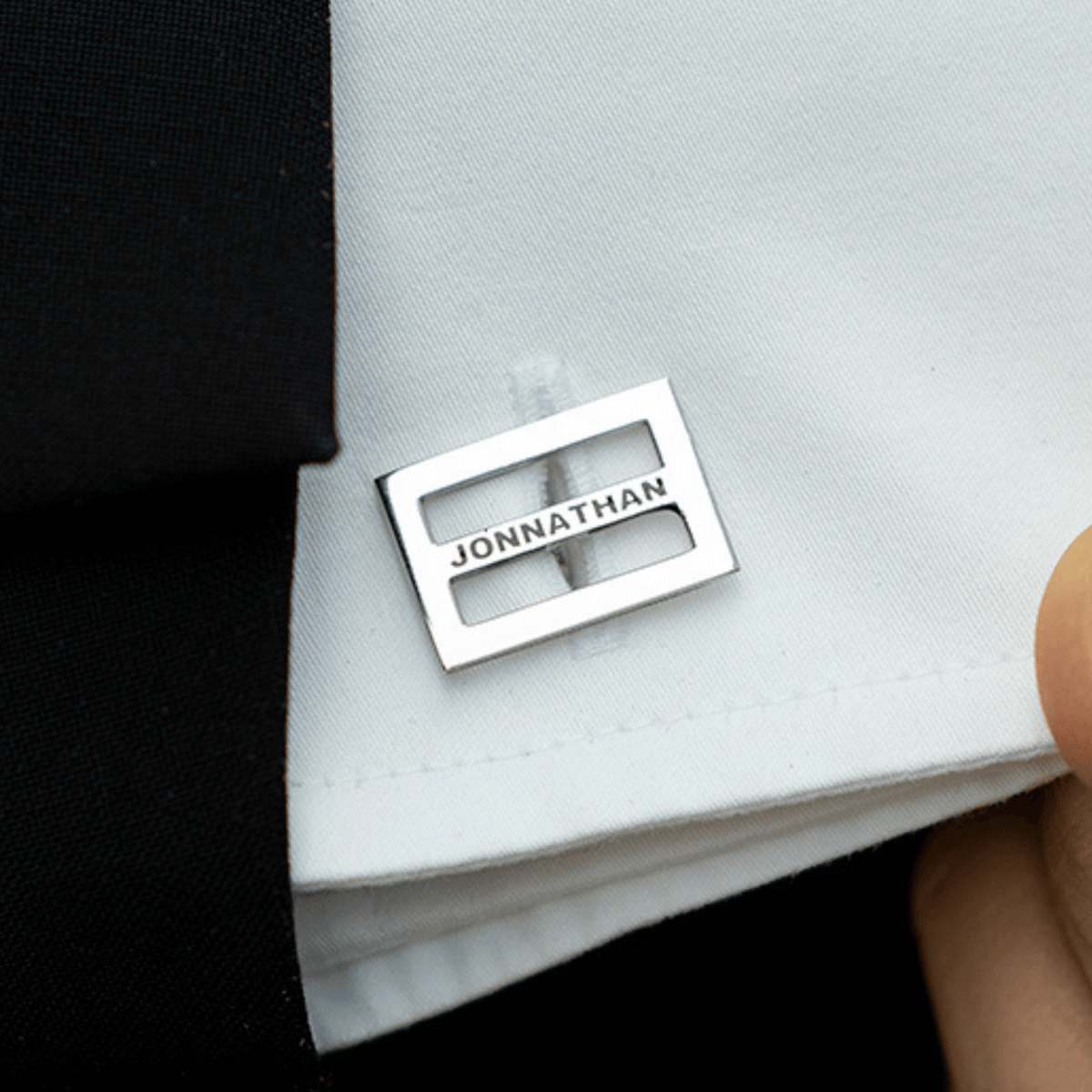 Personalised Silver Name Cufflinks