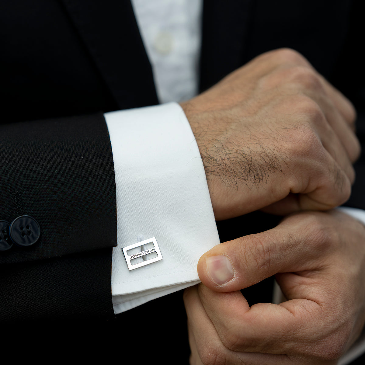 Personalised Silver Name Cufflinks
