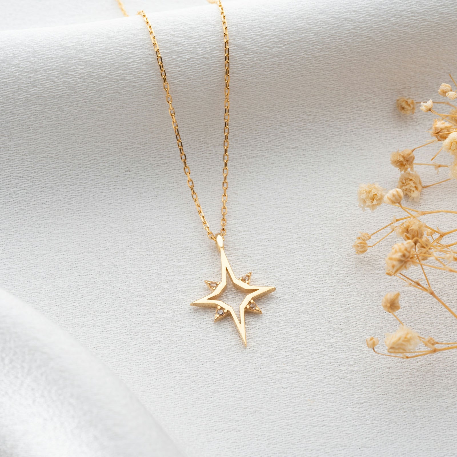 Gold North Star Necklace