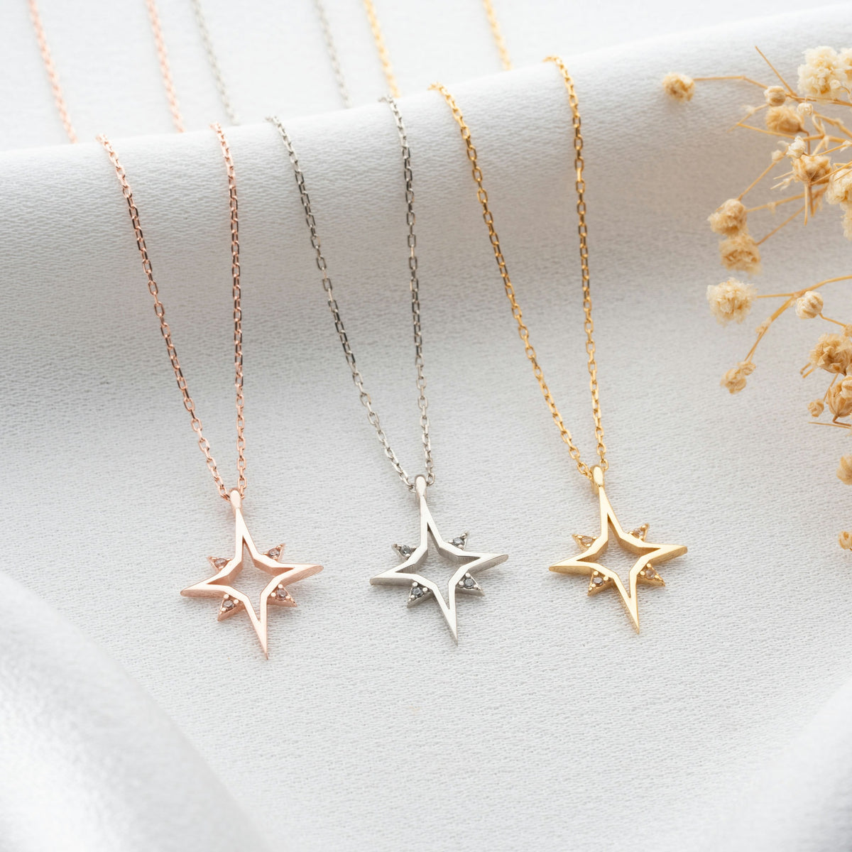 Gold North Star Necklace