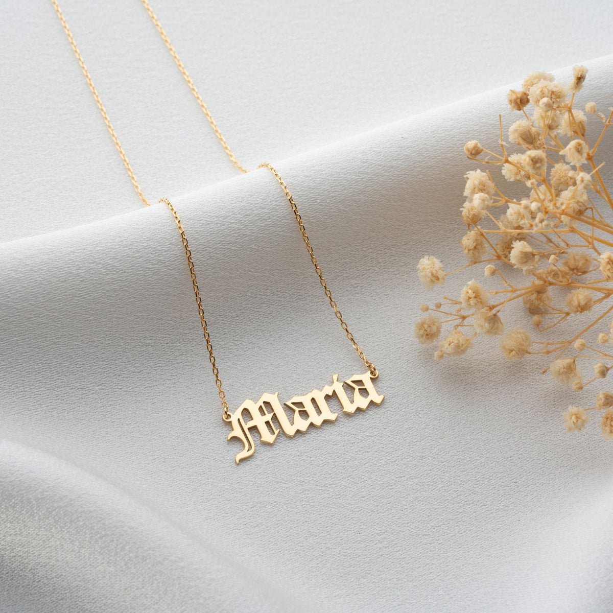 Personalised Old English Name Necklace - Bold Statement Gift