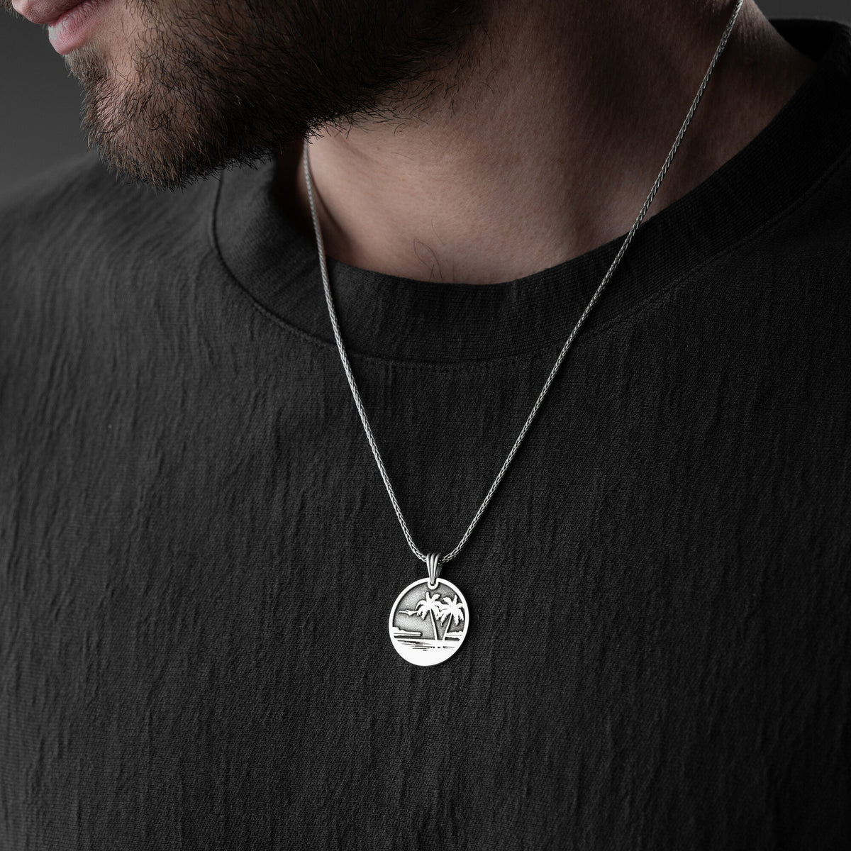 Palm Tree Necklace For Men