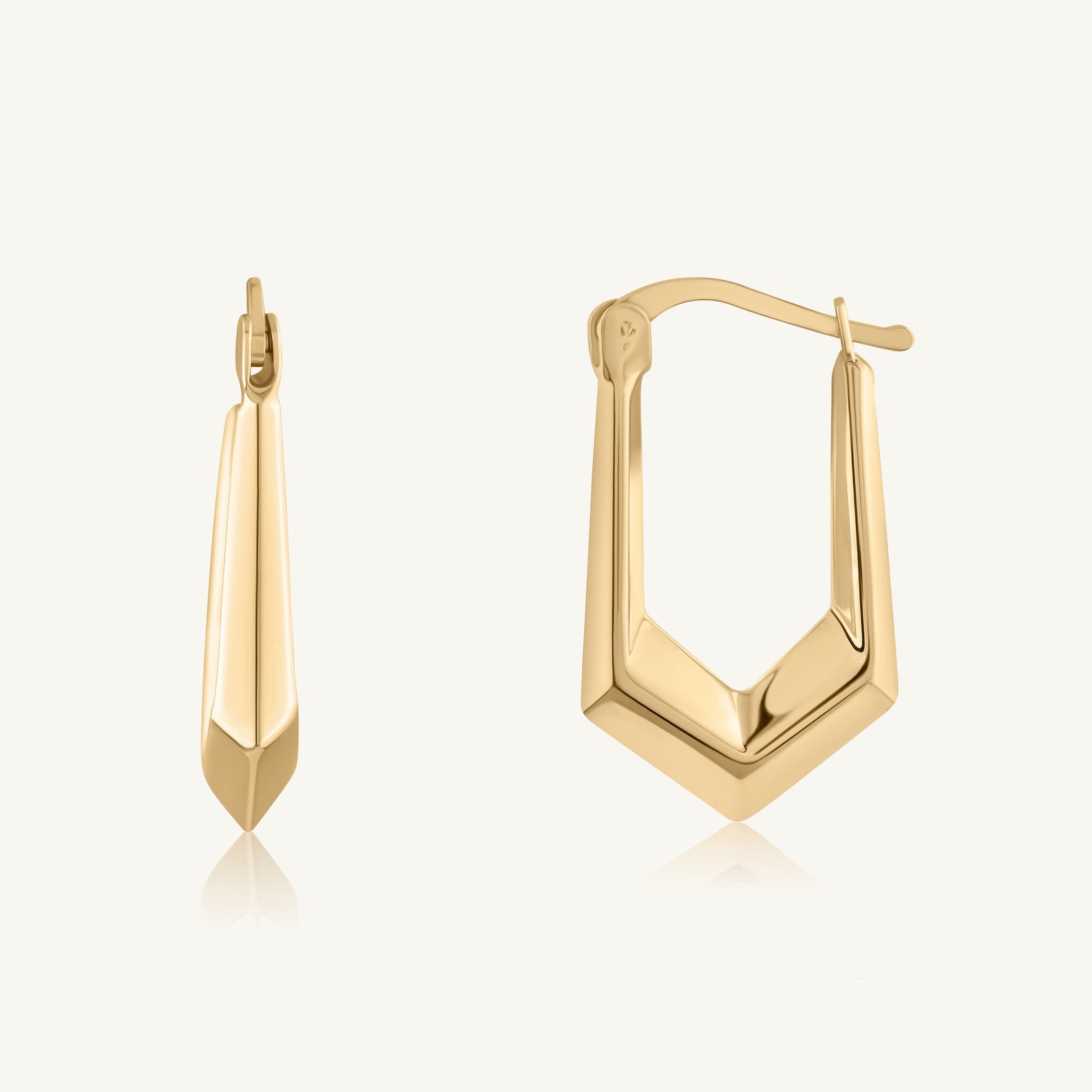 Pentagonal Creole Hoop Earrings