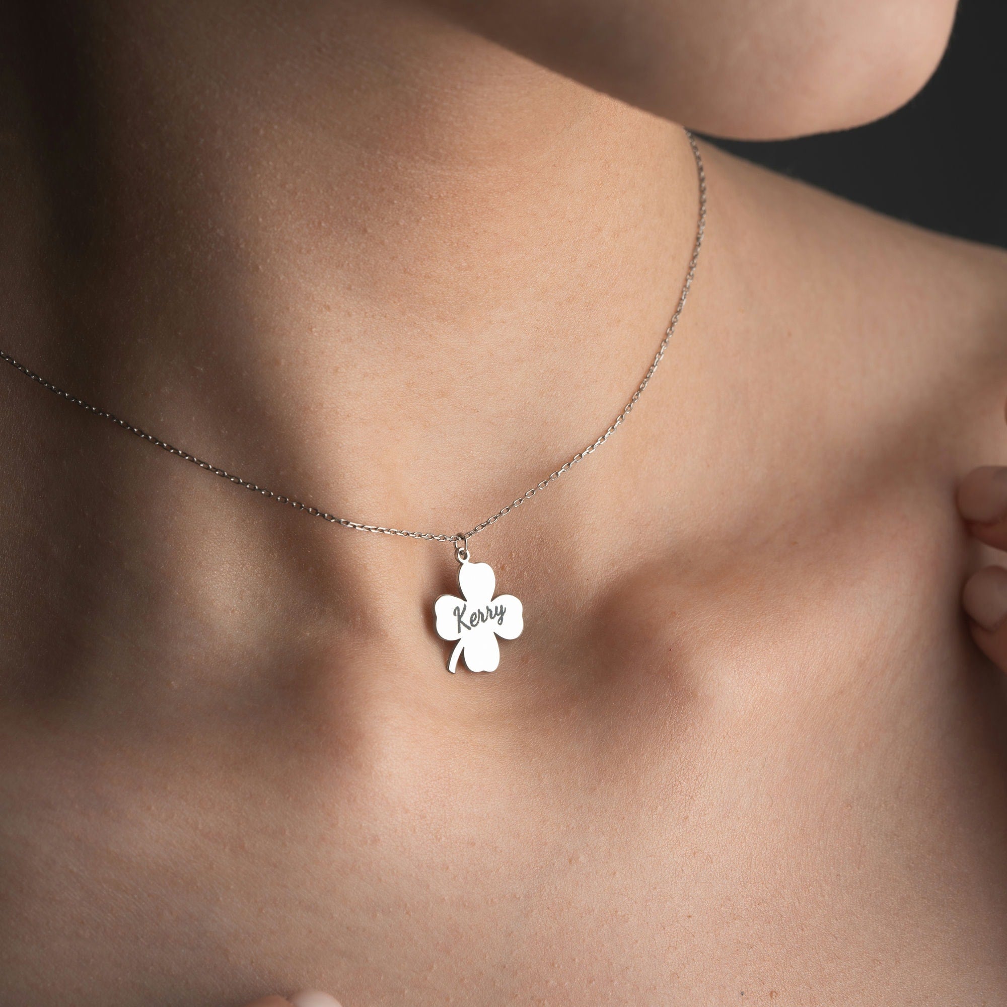 Personalised Four Leaf Clover Necklace