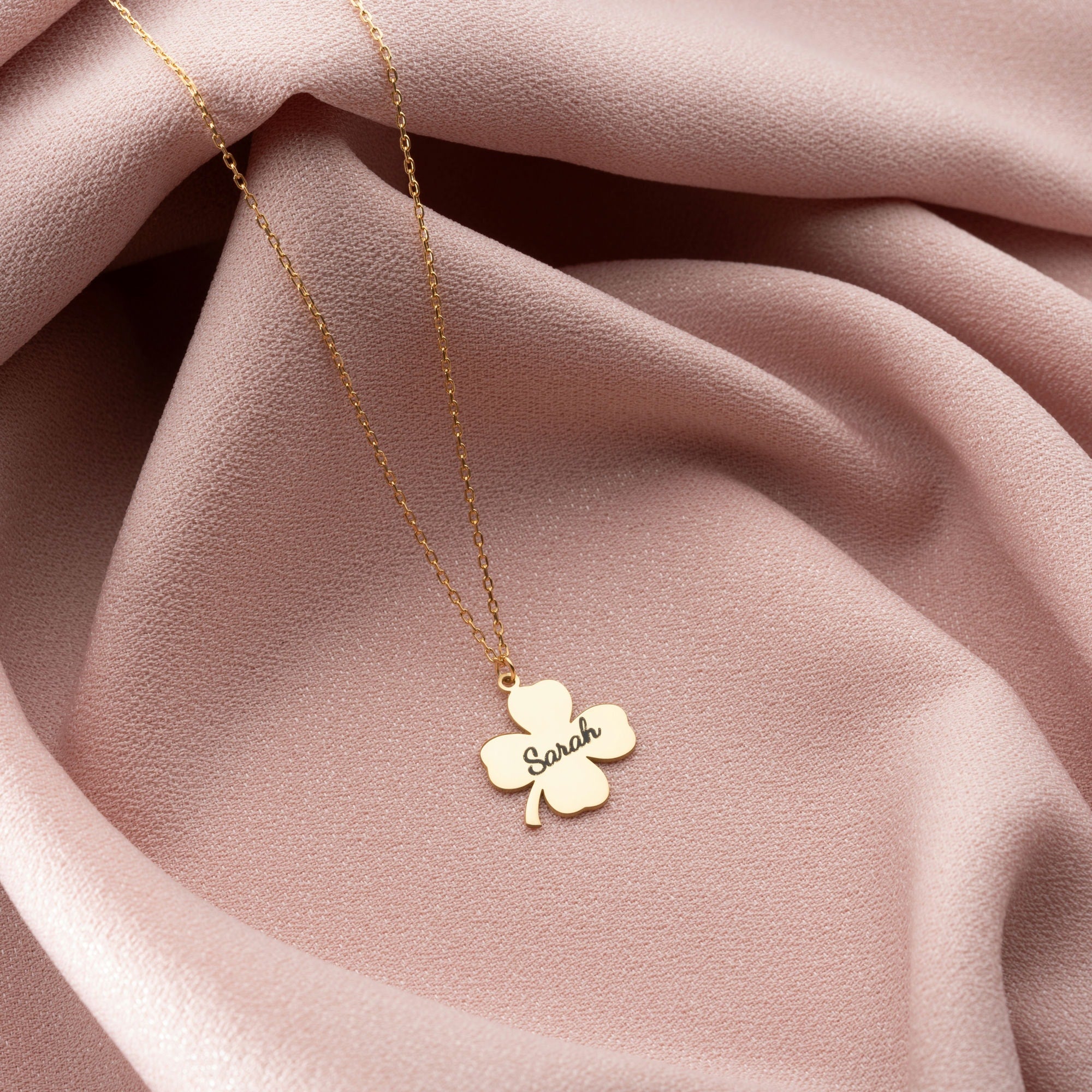 Personalised Four Leaf Clover Necklace