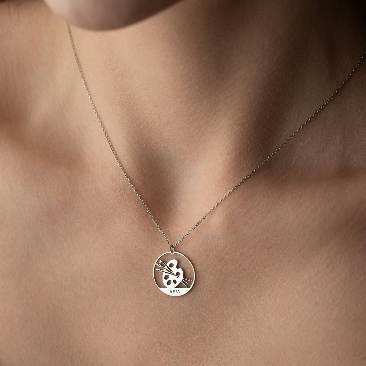 Personalised Artist Palette Necklace | Gift for Painter & Artist
