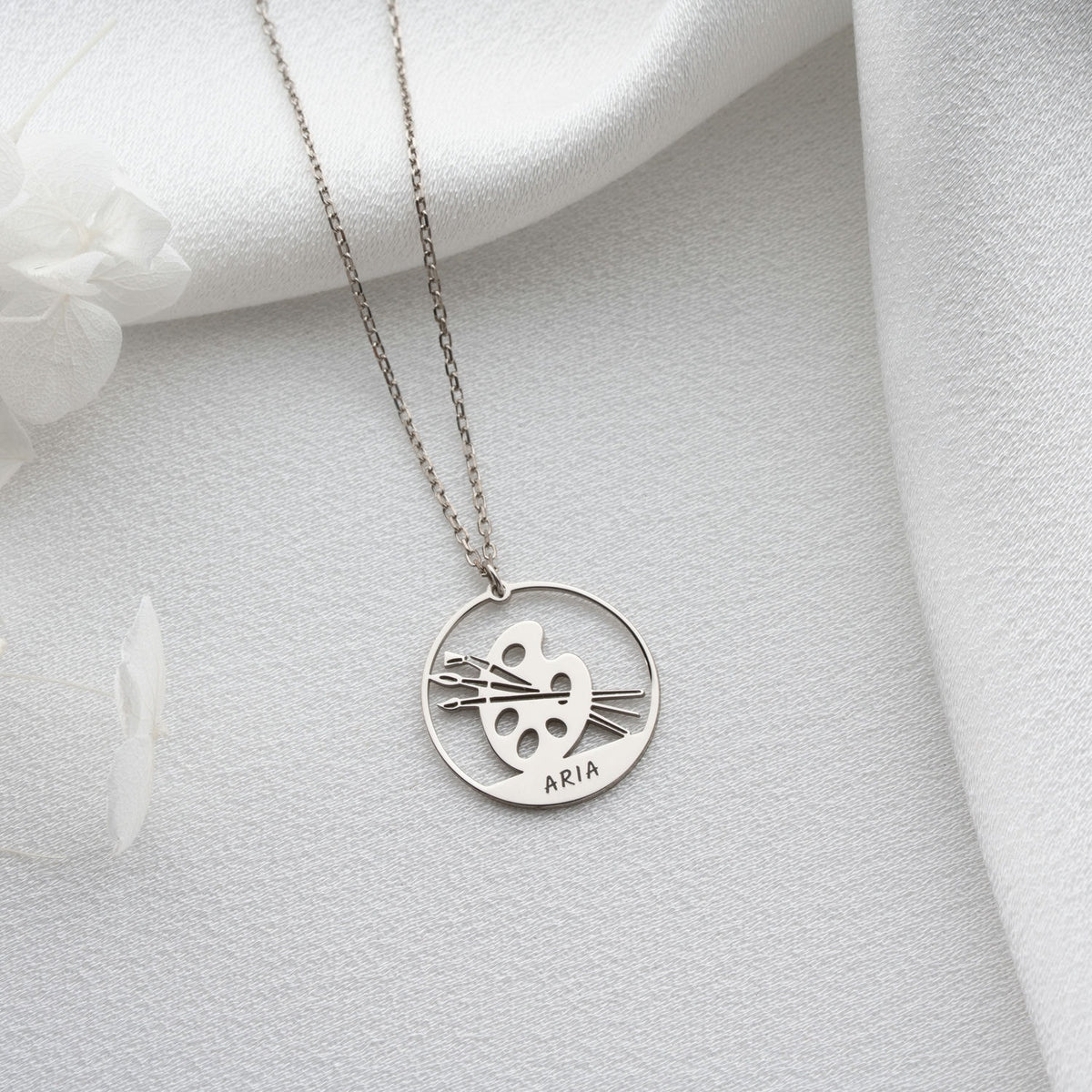 Personalised Artist Palette Necklace | Gift for Painter & Artist