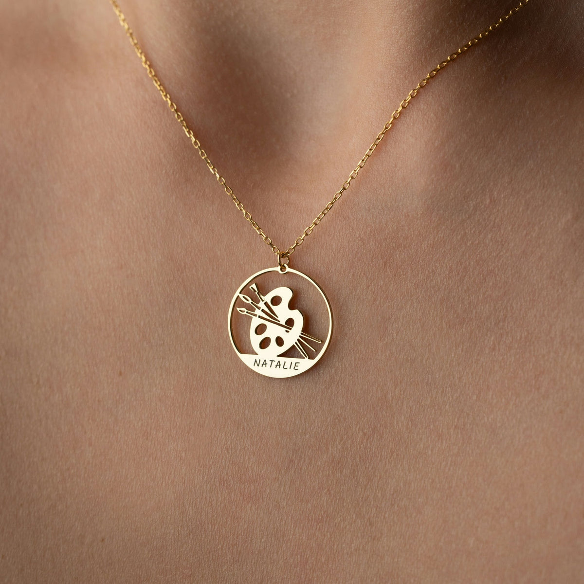 Personalised Artist Palette Necklace | Gift for Painter & Artist