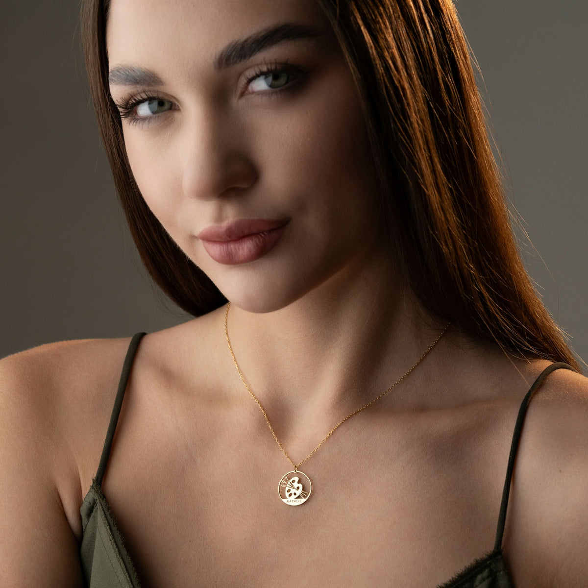 Personalised Artist Palette Necklace | Gift for Painter & Artist