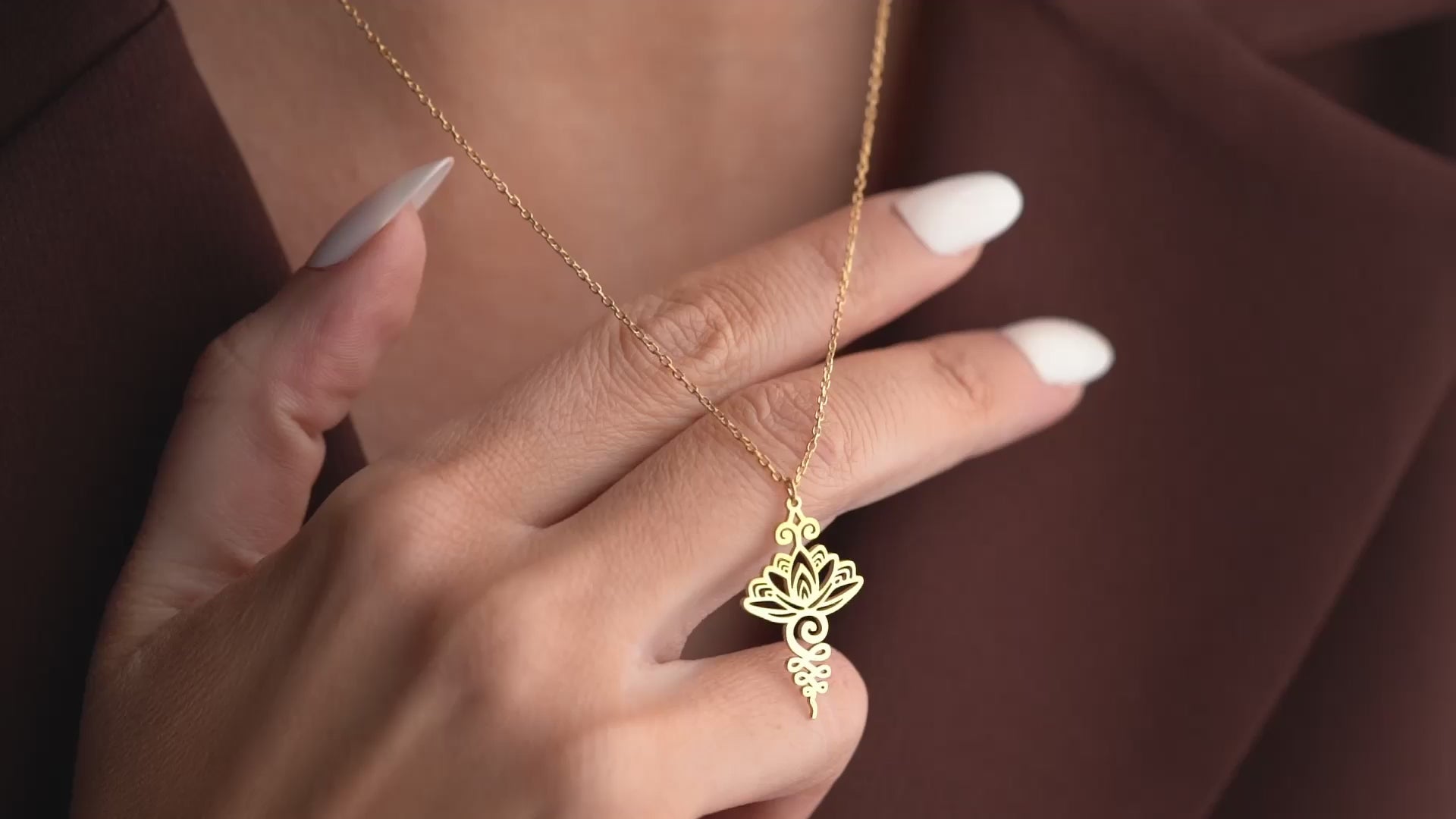 Lotus Flower Unalome Necklace