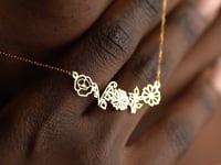 Birth Flower Family Link Necklace