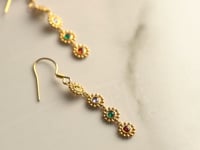 Sterling Silver Flower Birthstone Earrings