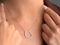 Horseshoe Necklace with Birthstone