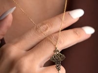 Lotus Flower Unalome Necklace