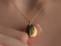 Birth Flower Disc Necklace In Sterling Silver