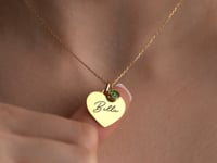 Custom Heart Necklace With Birthstone