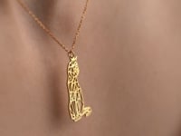 Origami Cat Necklace In Sterling Silver