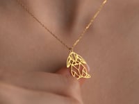 Origami Bunny Necklace In Sterling Silver