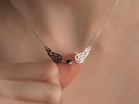 Angel Wing Necklace With Birthstone
