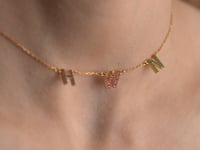 Birthstone Initial Necklace