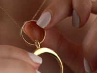 Crescent Moon Ring Holder Necklace