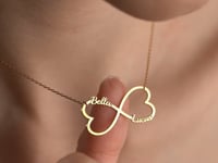 Infinity Heart Necklace With Names
