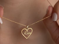 Sterling Silver Heart Necklace With Name