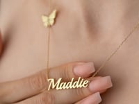Name Necklace With Birth Butterfly