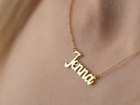 Name Necklace With Evil Eye Charm