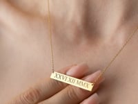 Roman Numeral Bar Necklace