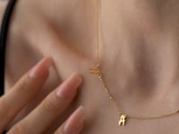 Sideways Cross Necklace with Initials