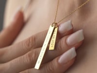 Coordinates and date bar necklace