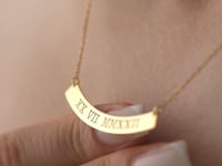 Roman Numeral Round Bar Necklace