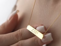 Star Of David Bar Name Necklace