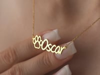 Paw Print Name Necklace