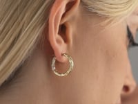 Gold twist hoop earrings